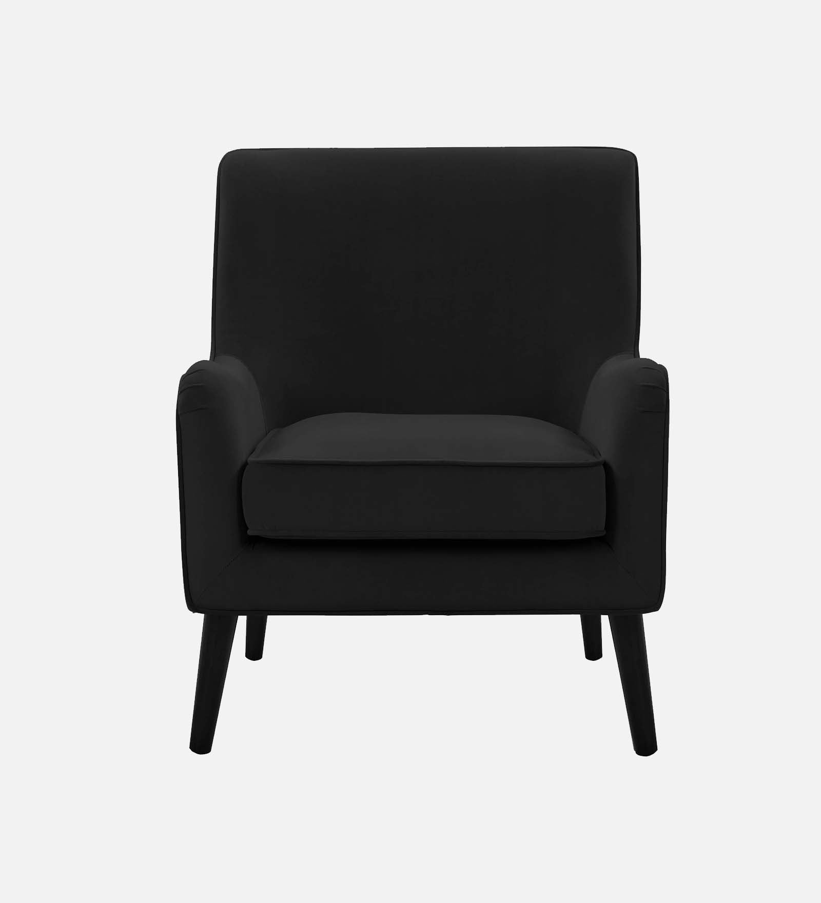 Ame Velvet Upholstered Arm Chair In Adam Black Colour - Febonic Living