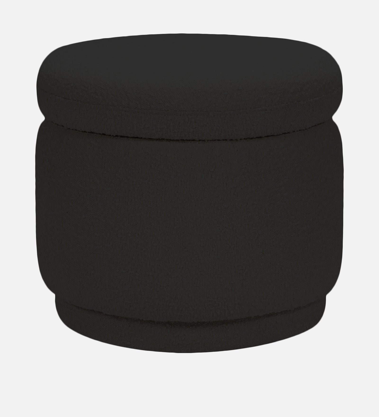 Noki Boucle Fabric Ottoman In Cloud Grey Colour With Storage - Febonic Living