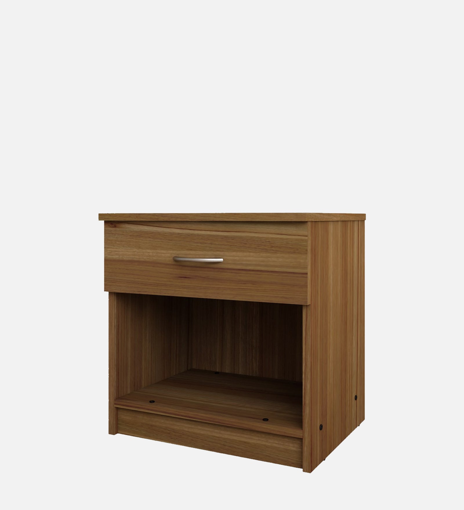 Zeebo Bedside Table With Drawer In Oral Walnut Finish - Febonic Living