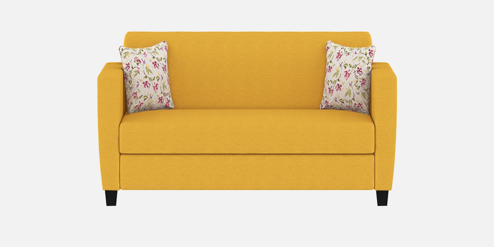Gozi Fabric 2 Seater Sofa In Bold Yellow Colour - Febonic Living