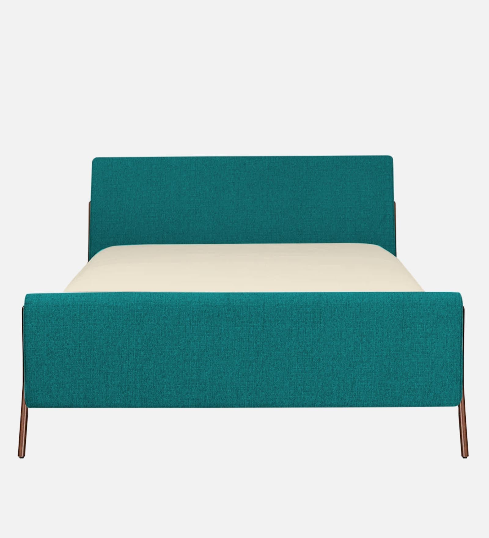 Catla Fabric Queen Size Bed In Sea Green Colour - Febonic Living