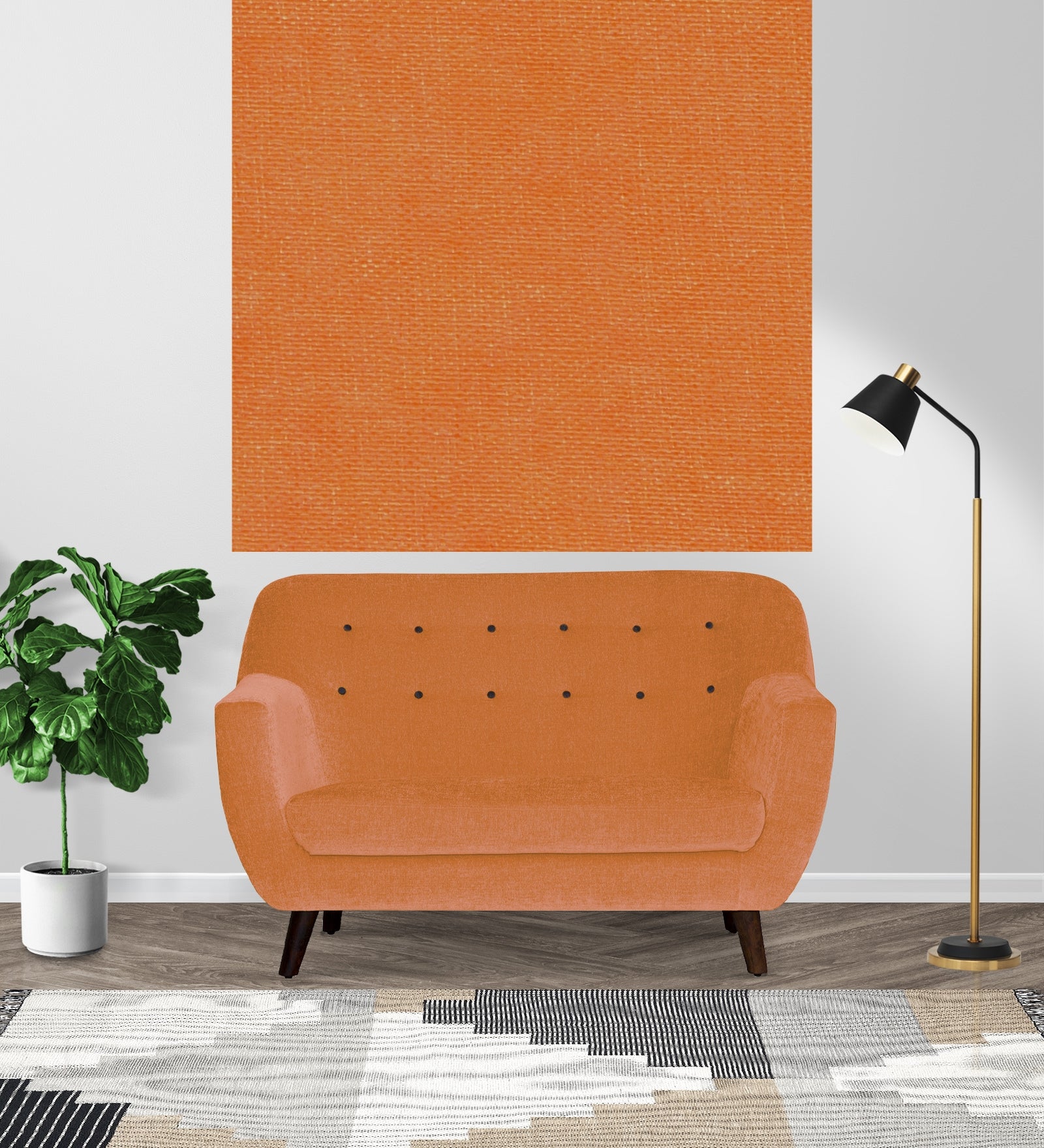 Omega Poly Cotton Fabric Dark Orange by Febonic Living