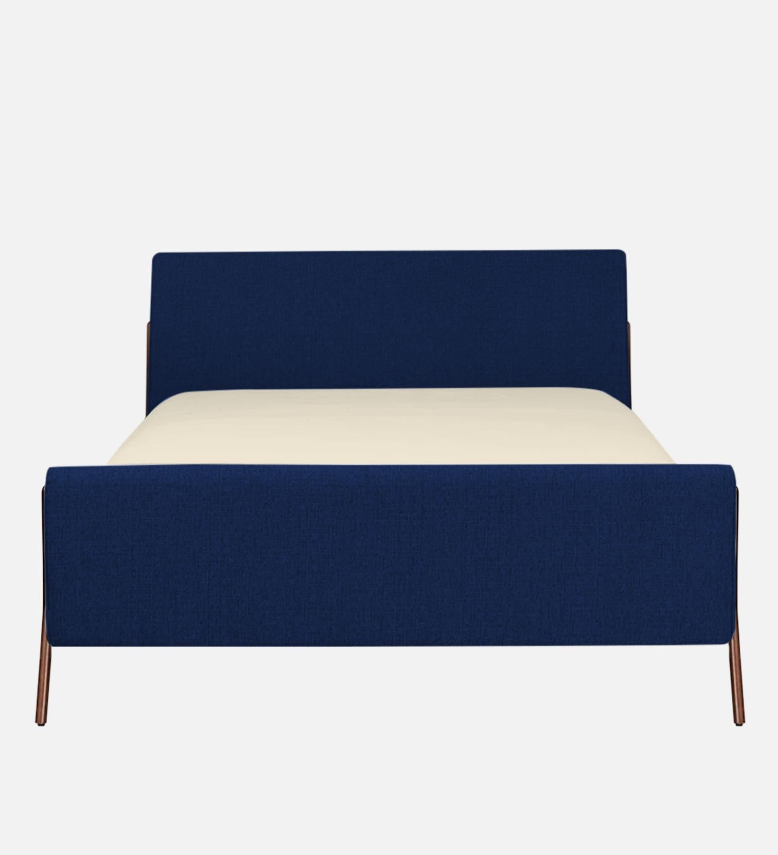 Catla Fabric Upholstered Queen Size Bed In Royal Blue Colour - Febonic Living