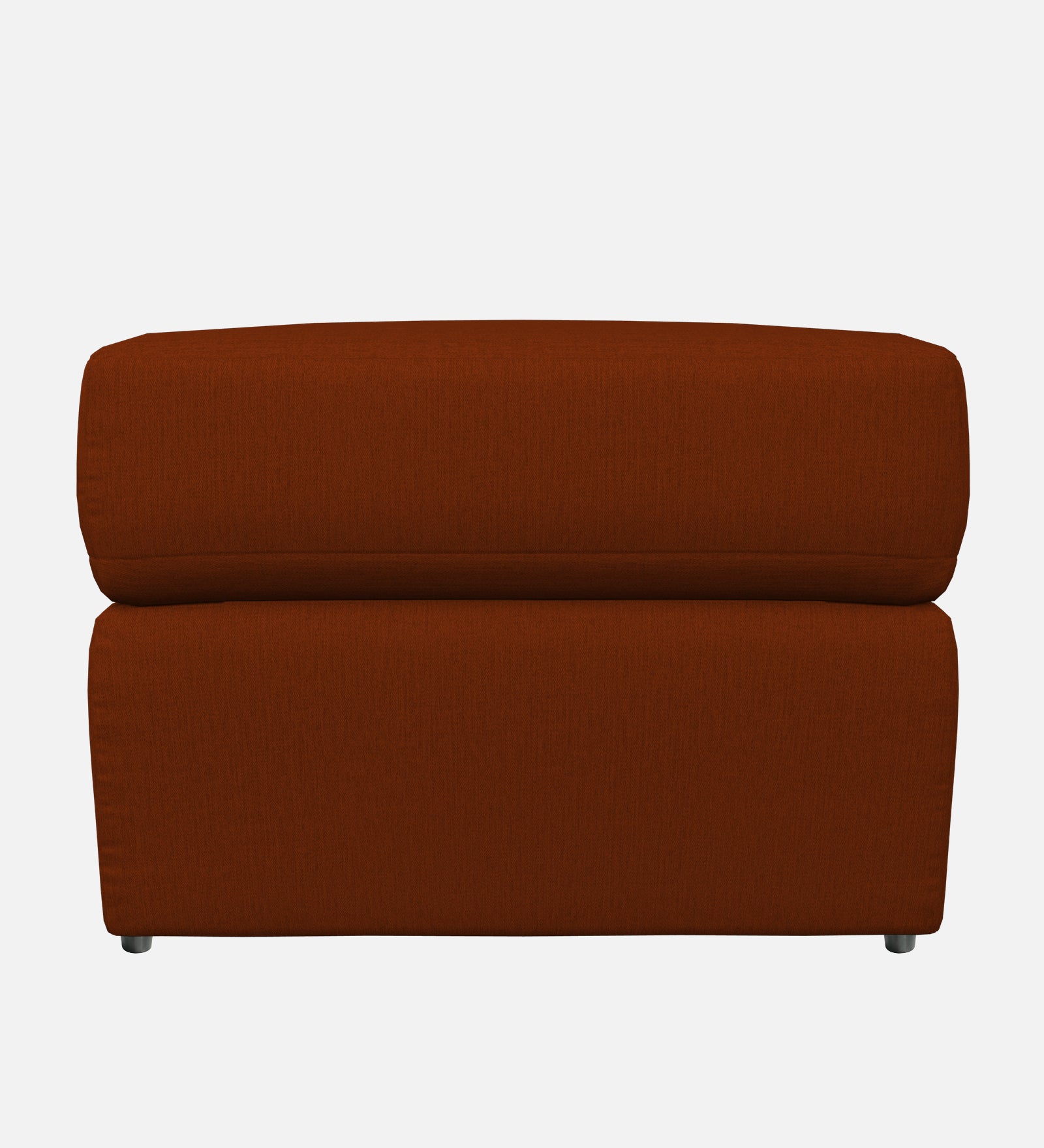 Penny Fabric Ottoman In Burnt Orange Colour With Storage - Febonic Living