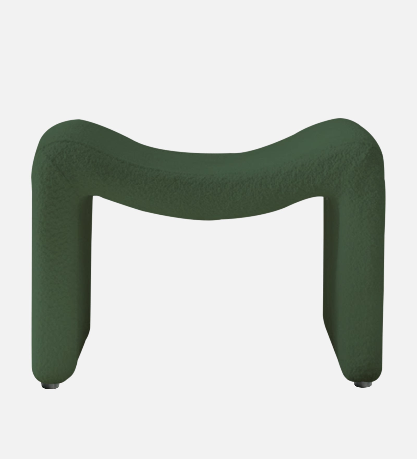 Olive Boucle Foot Stool In Bottle Green Colour - Febonic Living