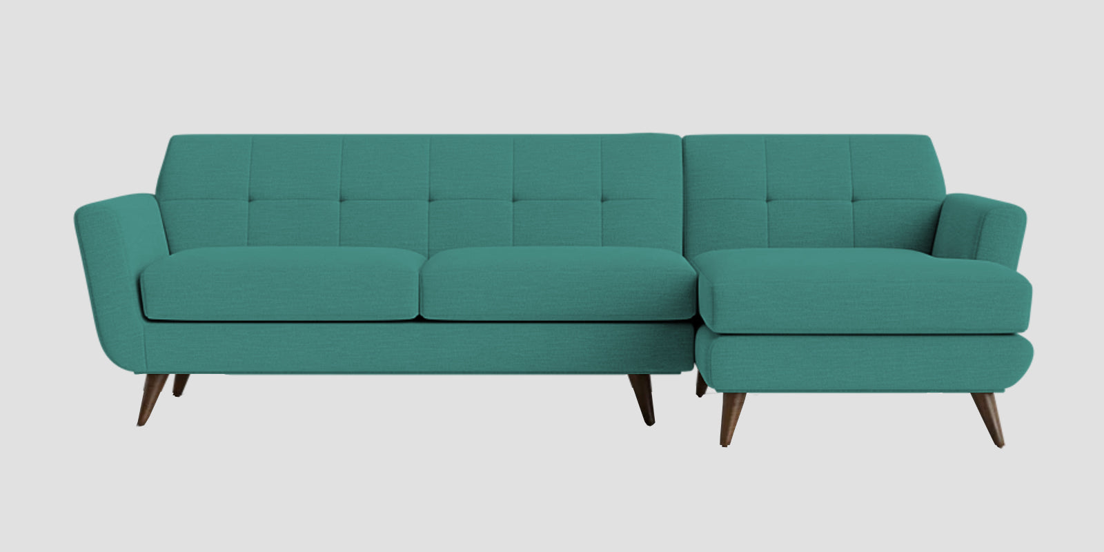 Jasmin Fabric LHS Sectional Sofa (3+ Lounger) In Sea Green Colour - Febonic Living