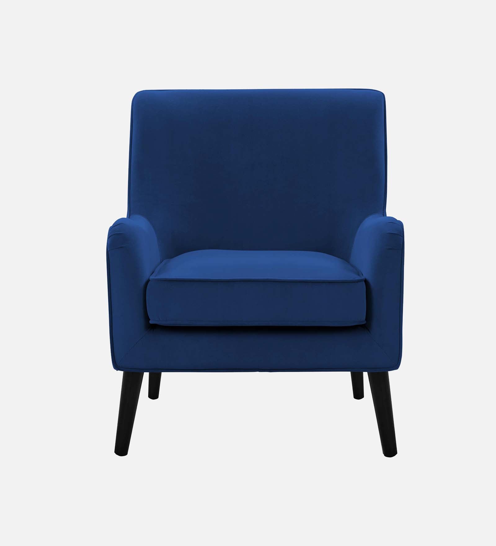 Ame Velvet Upholstered Arm Chair In imperial blue Colour - Febonic Living