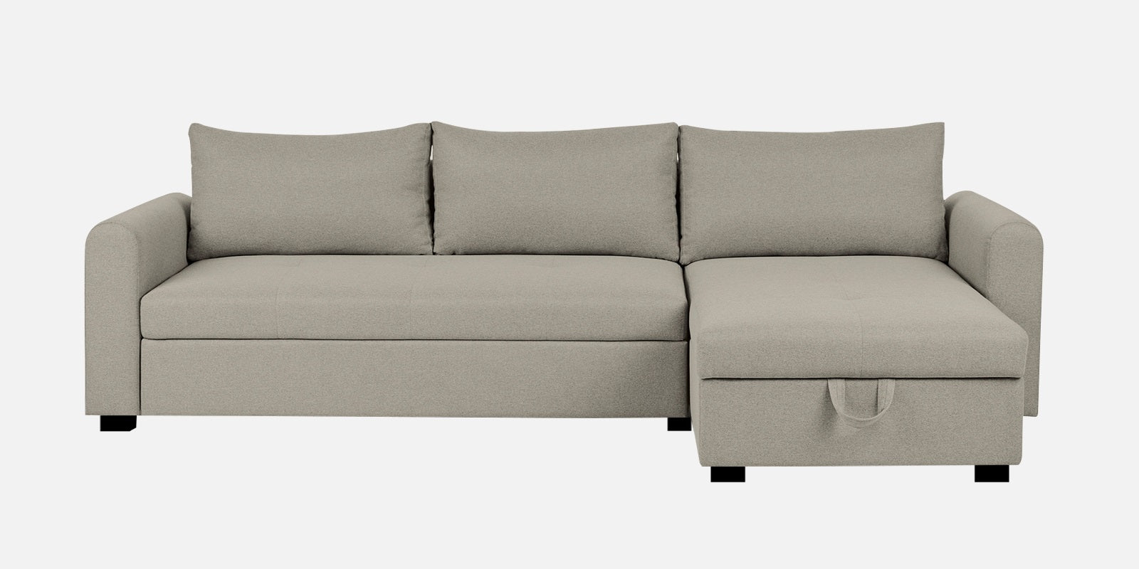 Sigma Fabric LHS Sectional Sofa (3+Lounger) In Ash Grey Colour - Febonic Living
