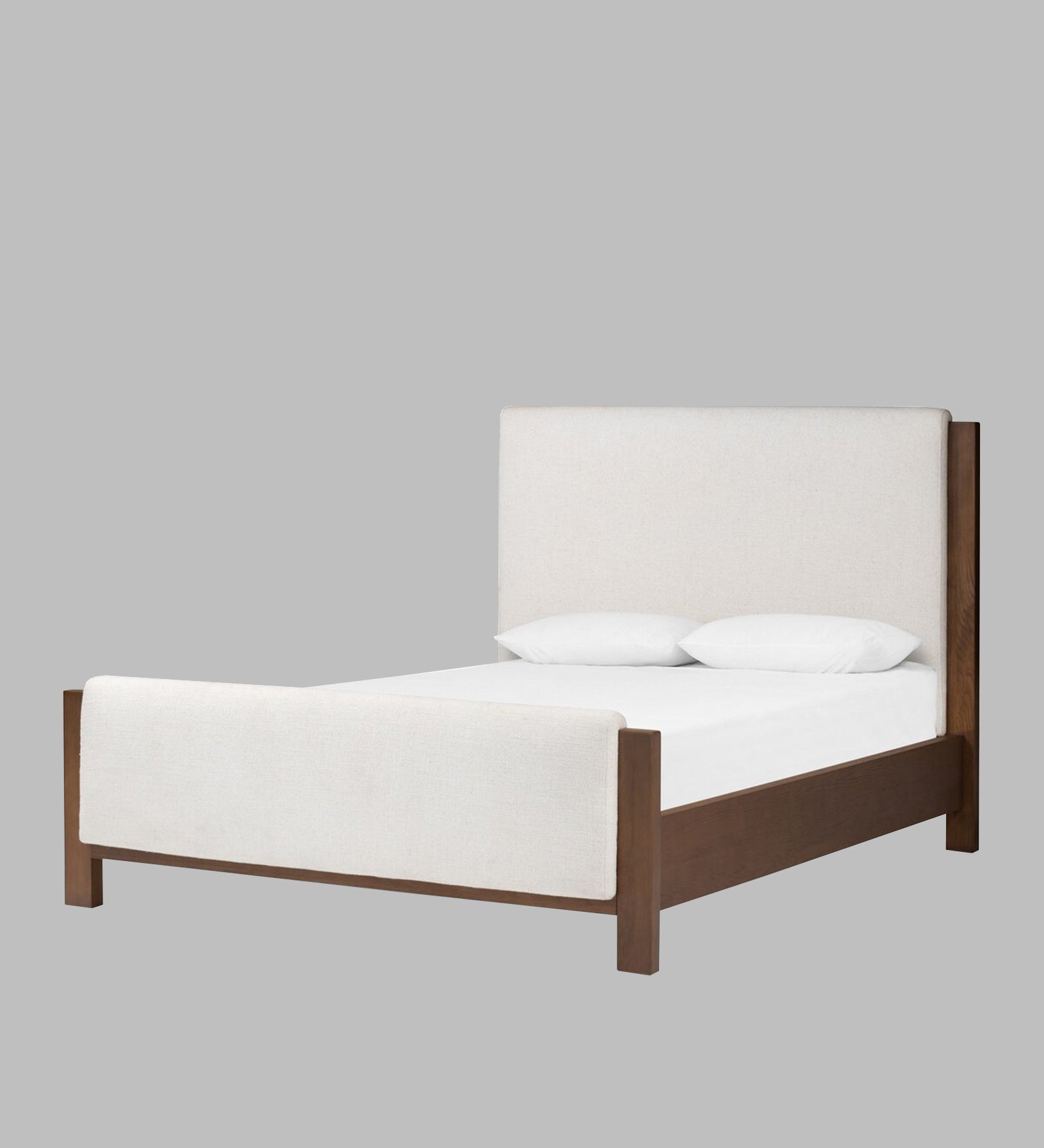 Zoro Boucle Fabric King Size Bed in Shell White Colour - Febonic Living