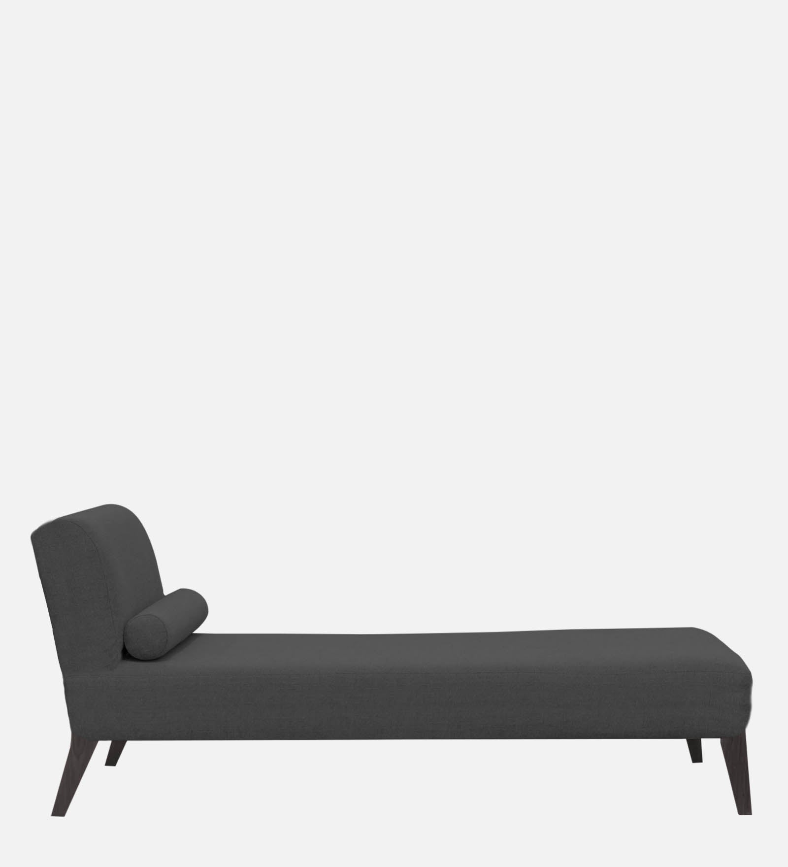 Noce Fabric Armless Chaise Lounger In Charcoal Grey Colour - Febonic Living