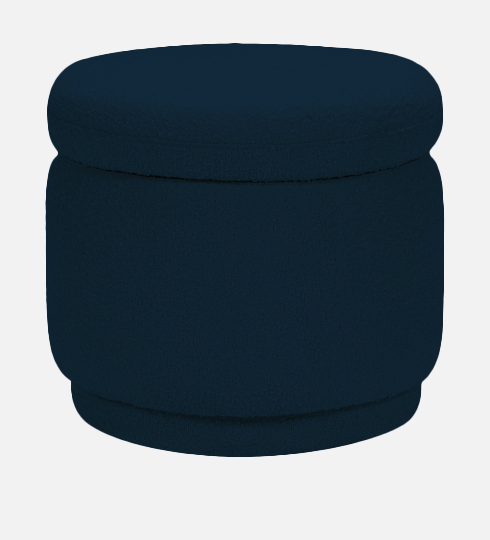 Noki Boucle Fabric Ottoman In Danim Blue Colour With Storage - Febonic Living