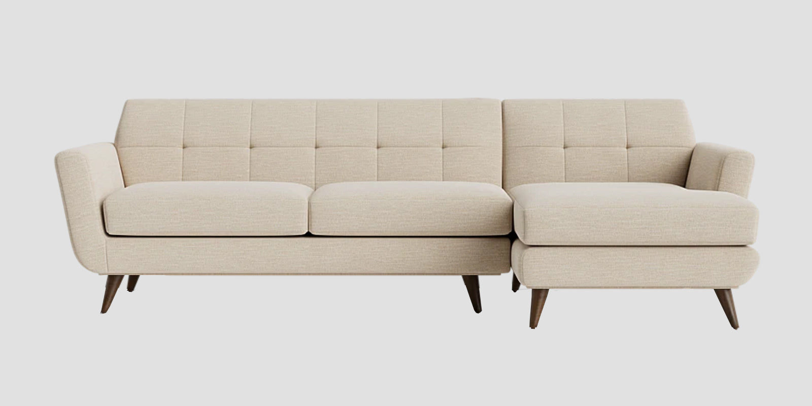 Jasmin Fabric LHS Sectional Sofa In (3+ Lounger) Ivory Cream Colour - Febonic Living
