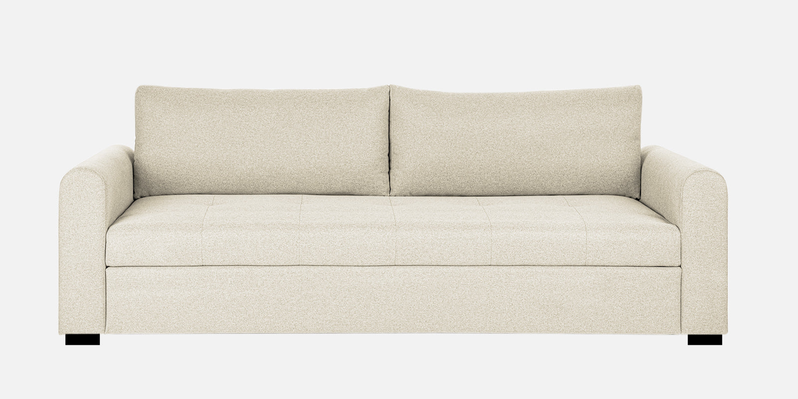 Sigma Fabric 3 Seater Sofa In Ivory Cream Colour - Febonic Living