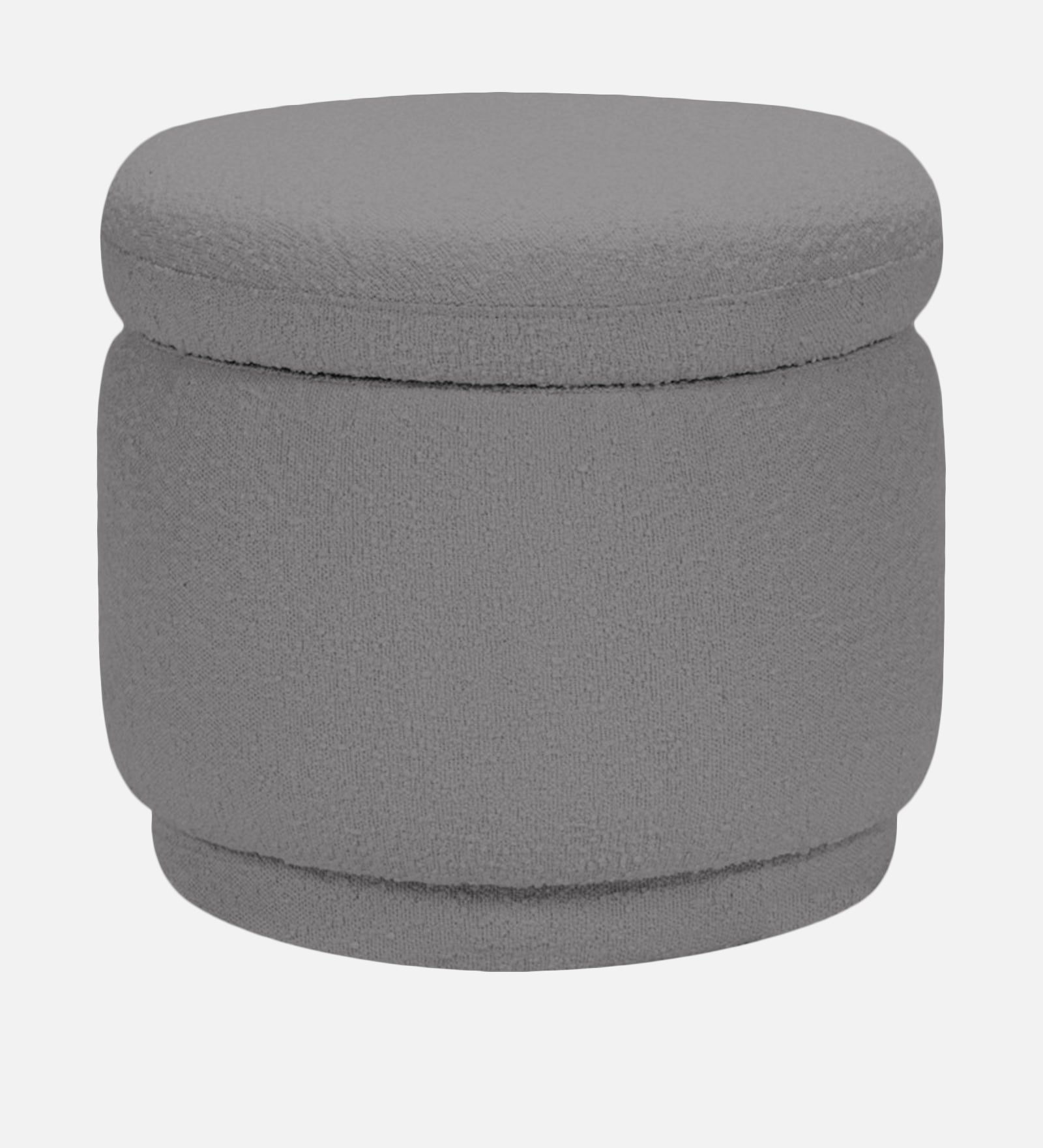 Noki Boucle Fabric Ottoman In Swedan Gary Colour With Storage - Febonic Living