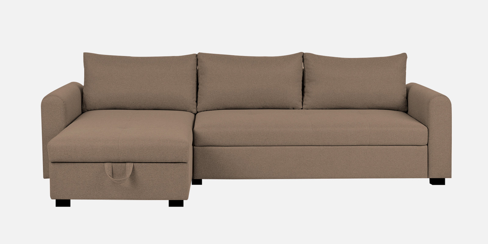 Sigma Fabric RHS Sectional Sofa (3+Lounger) In Cookie Beige Colour - Febonic Living