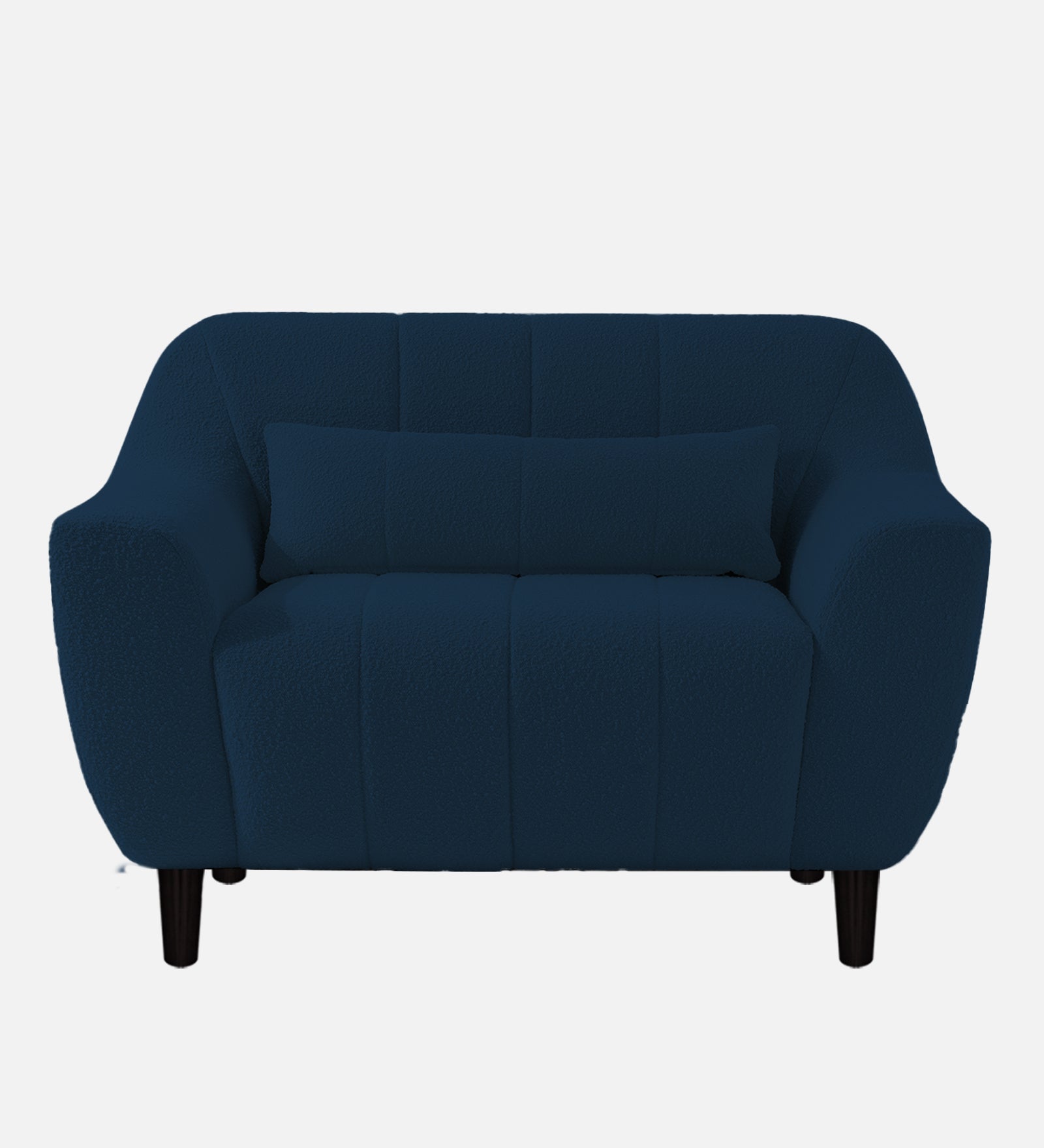 Nesco Boucle Fabric 1 Seater Sofa In Denim Blue Colour - Febonic Living