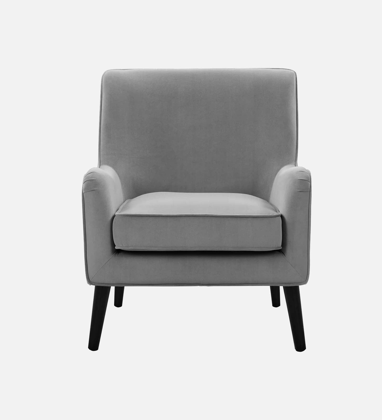 Ame Velvet Upholstered Arm Chair In concrete grey Colour - Febonic Living