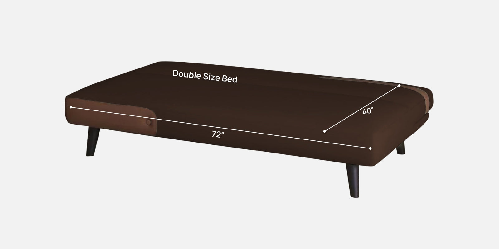 Vedan Fabric 3 Seater Convertible Sofa Cum Bed In Cidar Brown Colour - Febonic Living