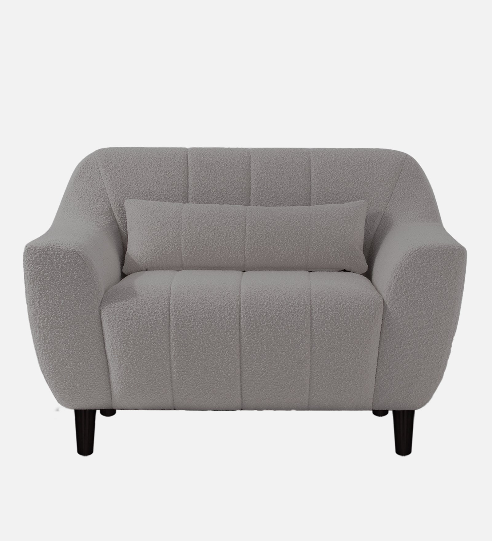 Nesco Boucle Fabric 1 Seater Sofa In Sweden Grey Colour - Febonic Living