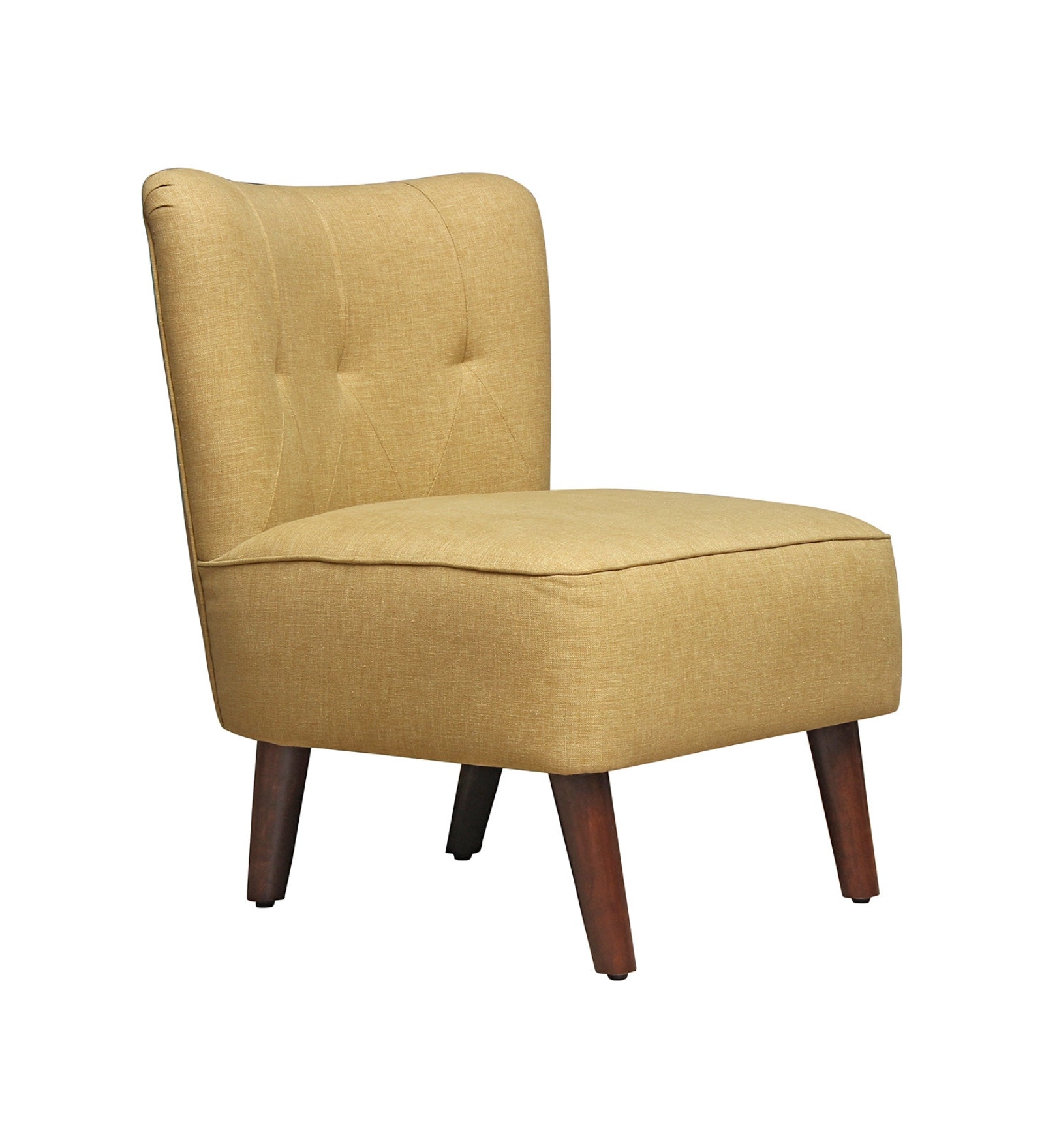 Lola Fabric Slipper Chair in Bold Yellow Colour - Febonic Living