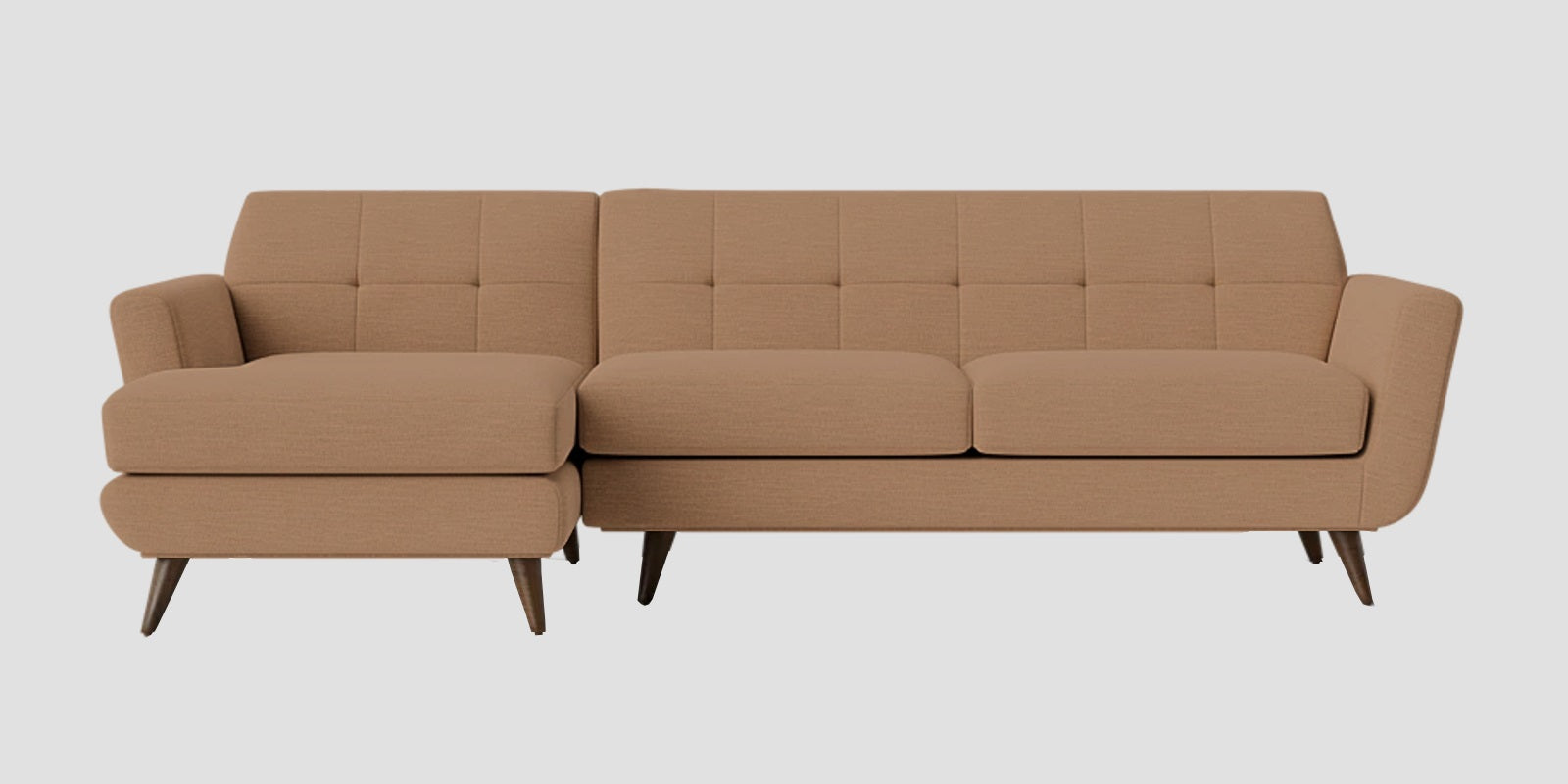 Jasmin Fabric RHS Sectional Sofa (3+ Lounger) In Cosmic Beige Colour - Febonic Living