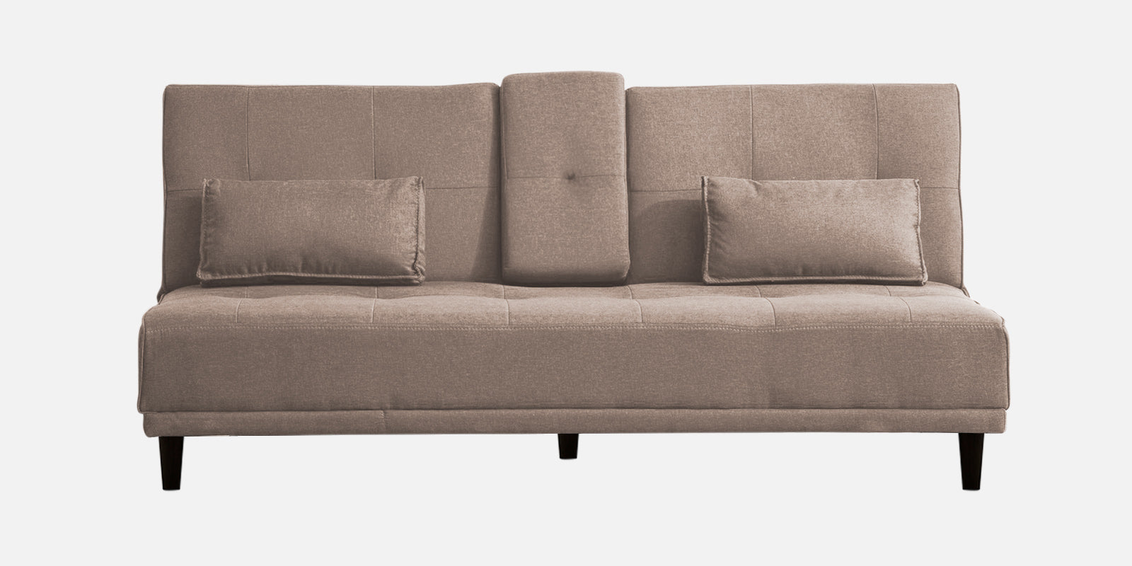 Jerry Fabric 3 Seater Convertible Sofa Cum Bed In Kadhi Beige Colour - Febonic Living