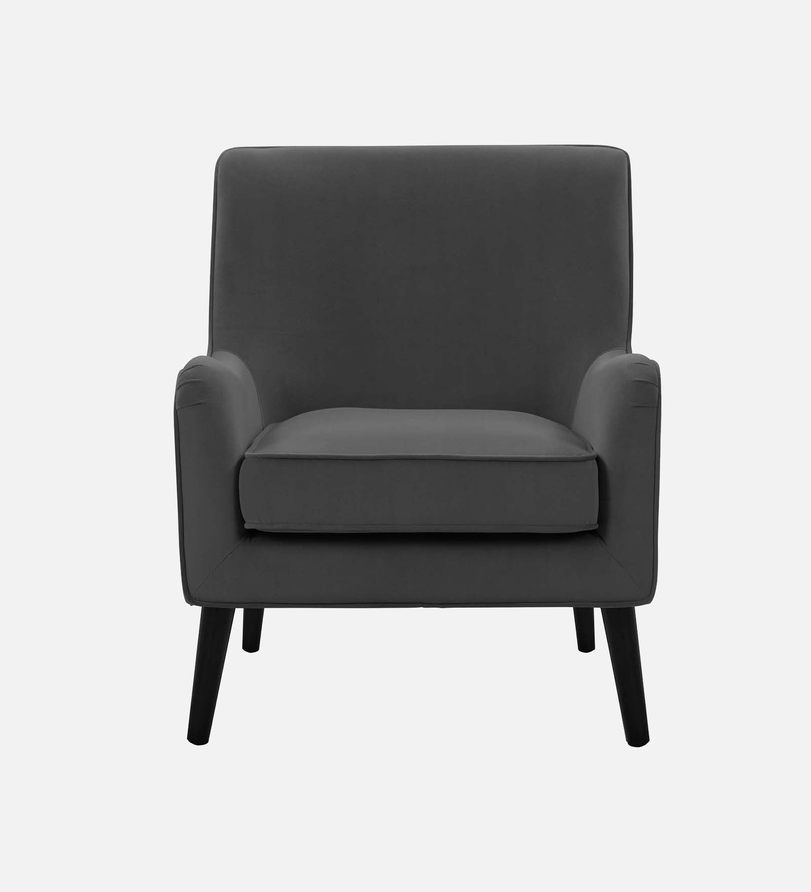 Ame Velvet Upholstered Arm Chair In Davy grey Colour - Febonic Living