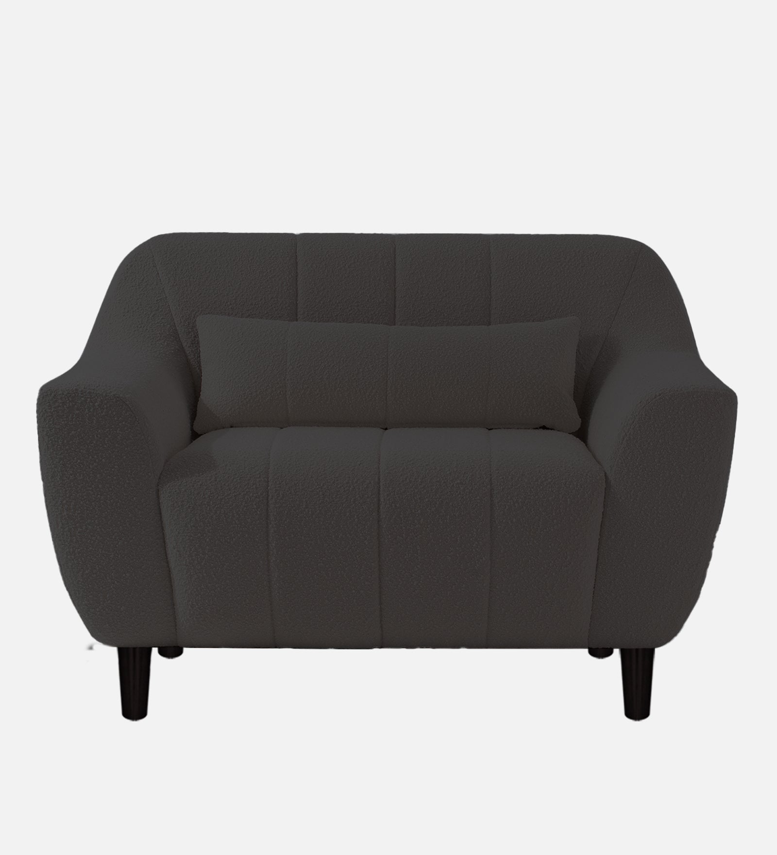 Nesco Boucle Fabric 1 Seater Sofa In Avio Grey Colour - Febonic Living