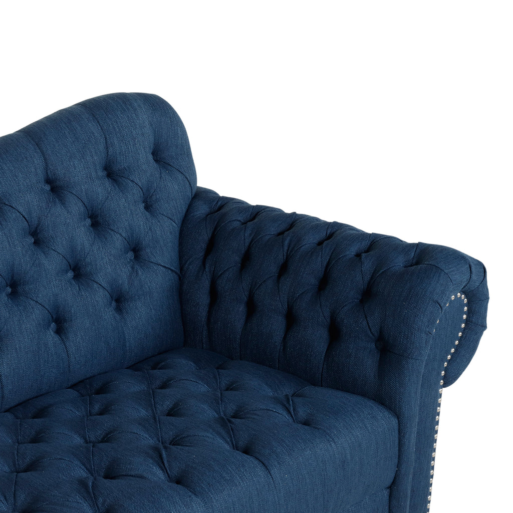 Wasta Fabric 3 Seater Sofa In Light Blue Colour - Febonic Living