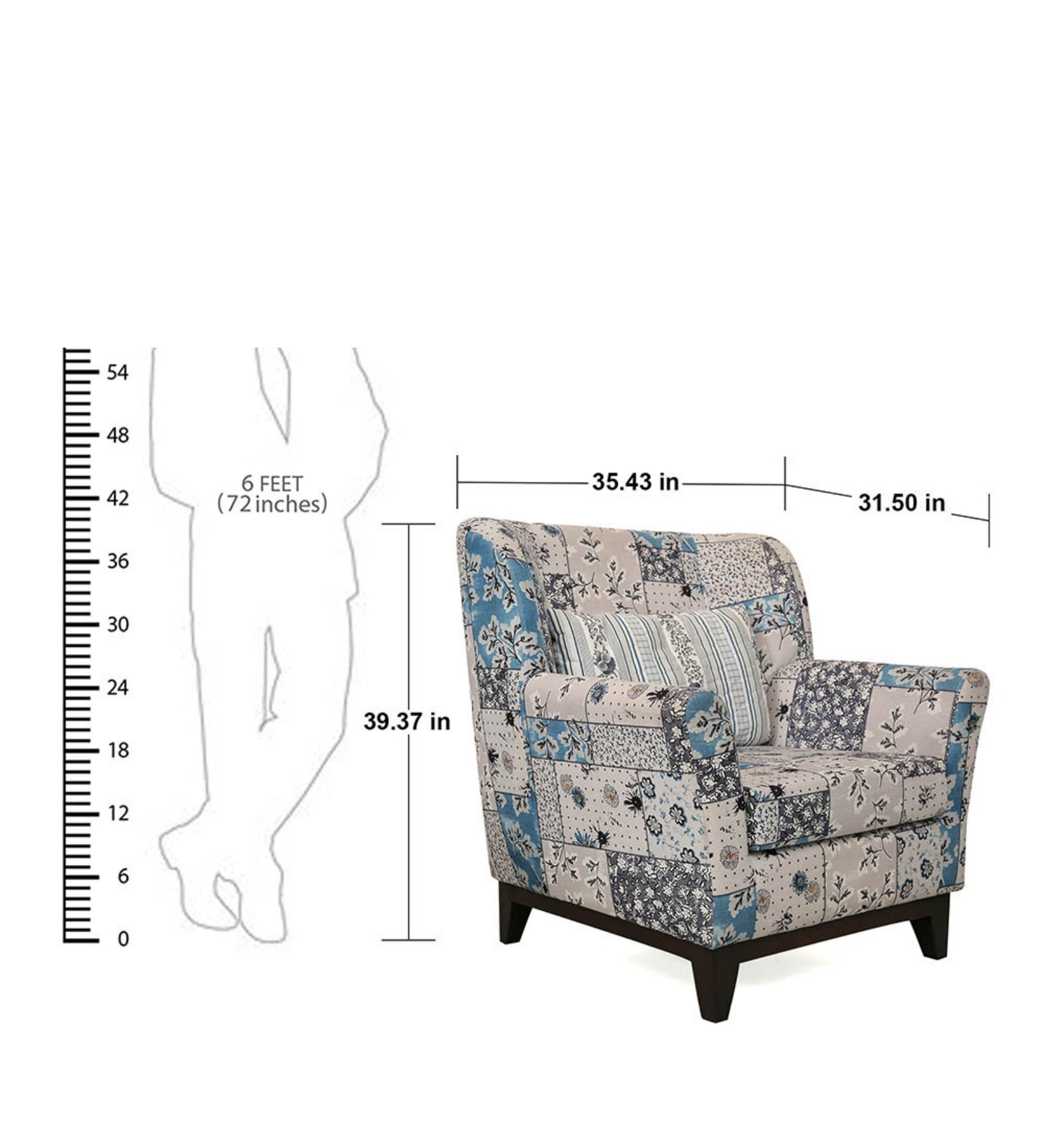 Bolton Floral Print Fabric Arm Chair in Multi Colour - Febonic Living