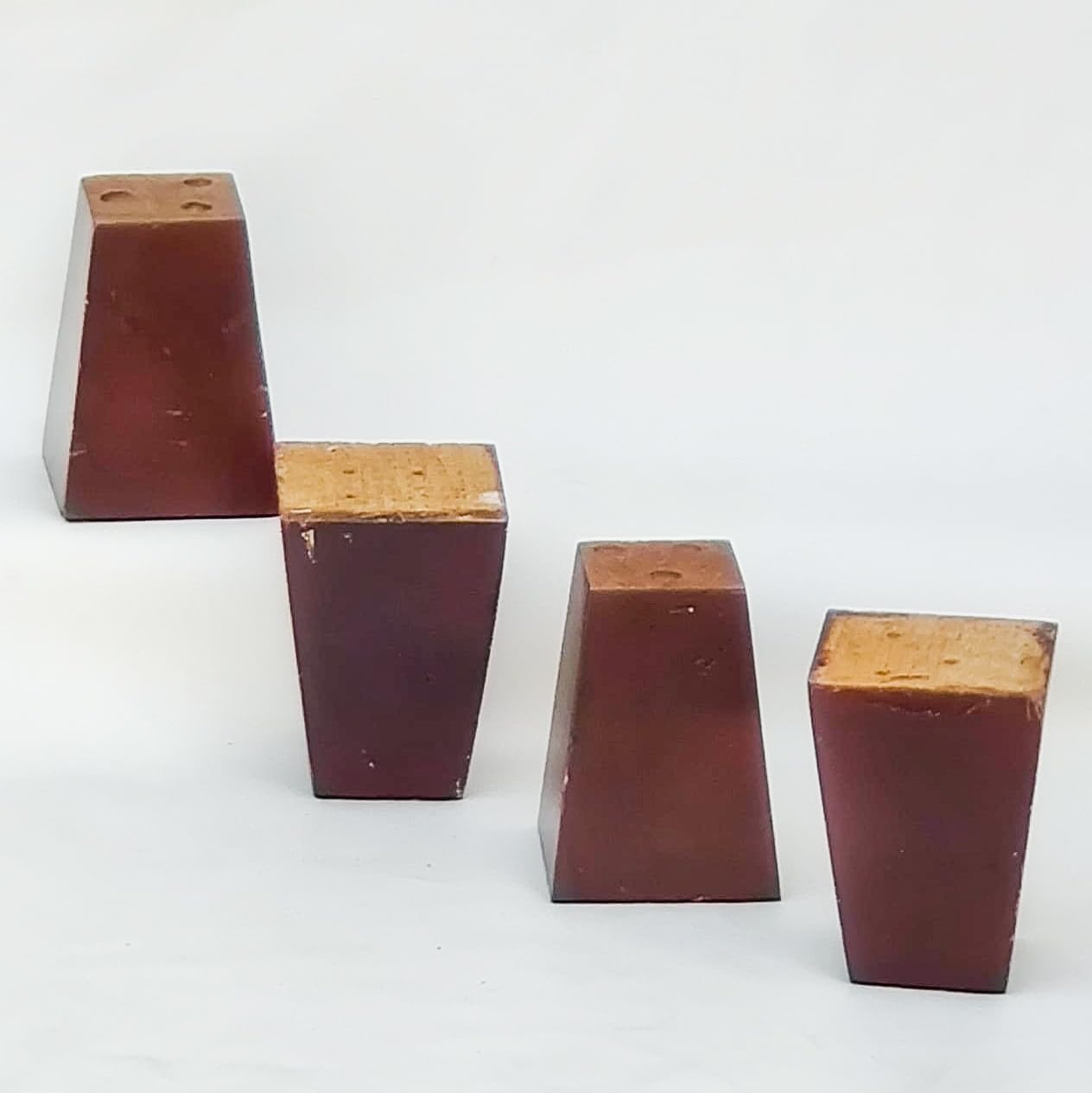 Aman 4-Inch Tapered Leg Set for Sofas with a Brown Finish - Includes 4 Pieces - Febonic Living