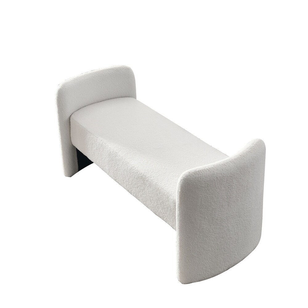 Havana Boucle 2 Seater Recamier In Shell White Colour - Febonic Living