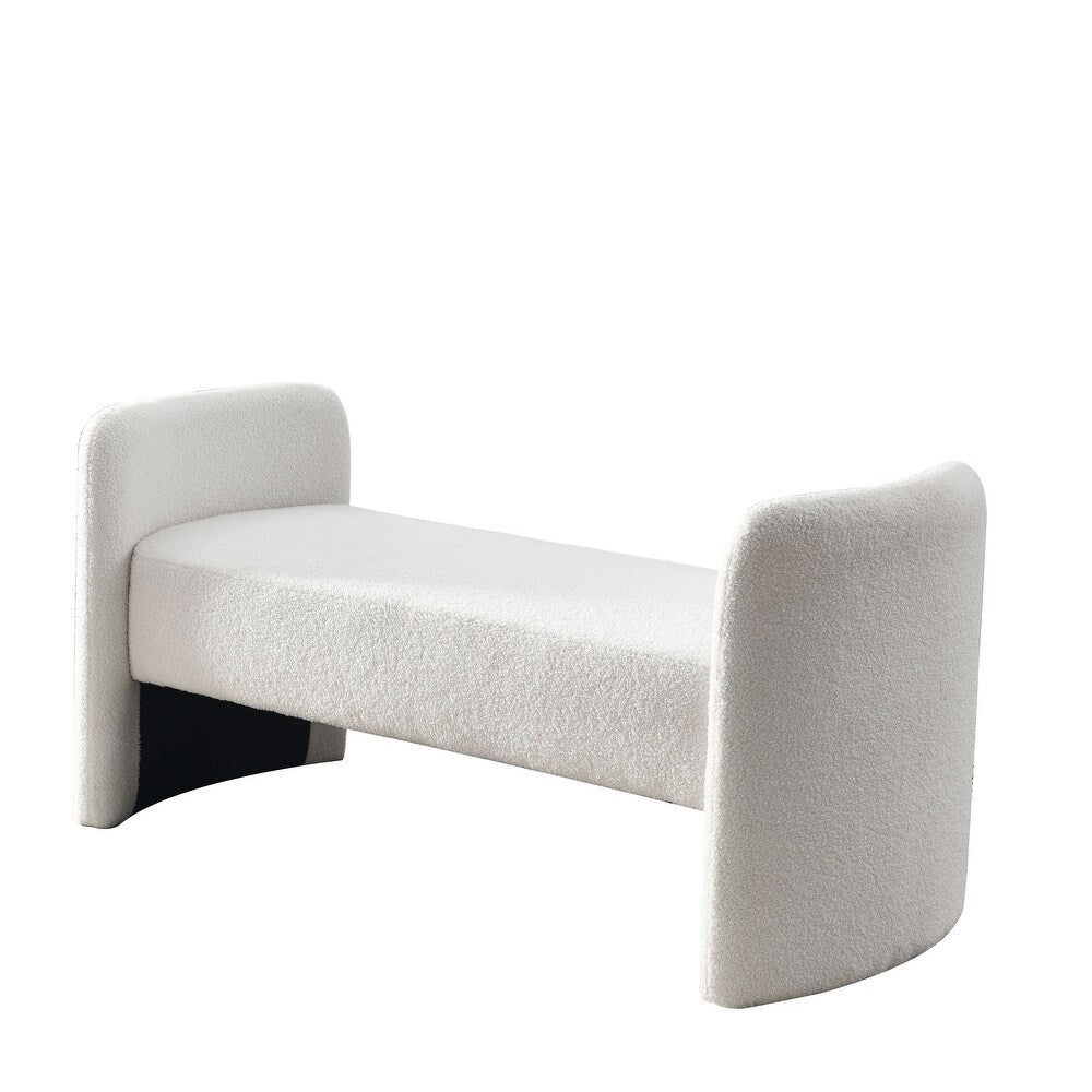 Havana Boucle 2 Seater Recamier In Shell White Colour - Febonic Living