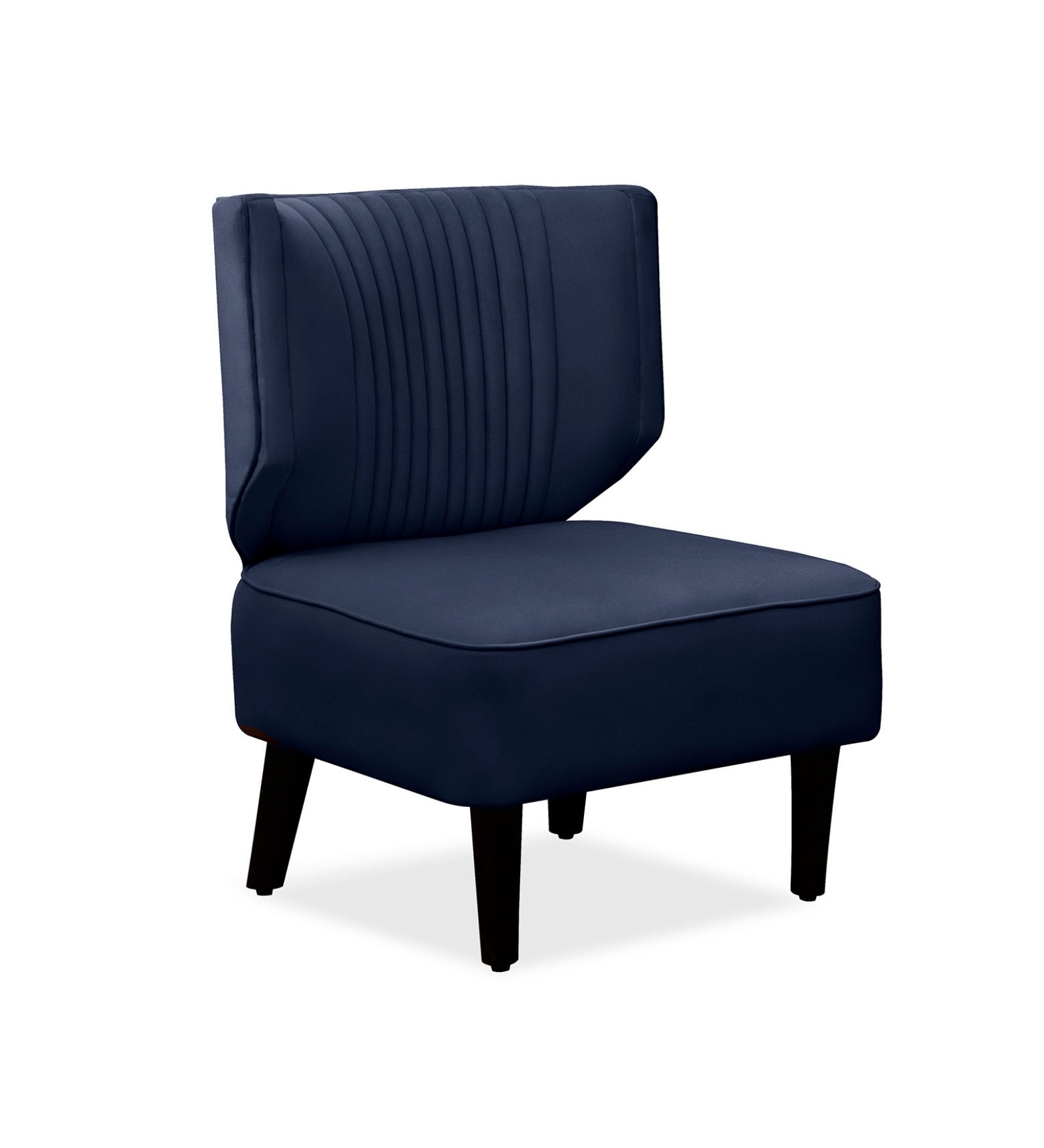 Robby Velvet Slipper Chair in Dark Blue Colour - Febonic Living