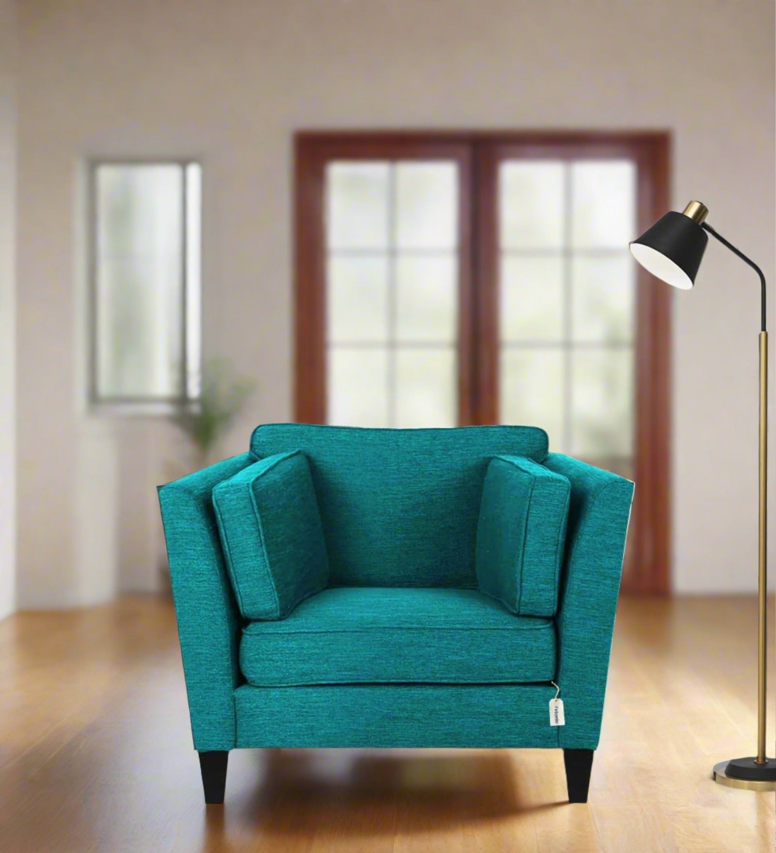 Nigar Fabric 1 Seater Sofa In  Sea Green Colour - Febonic Living