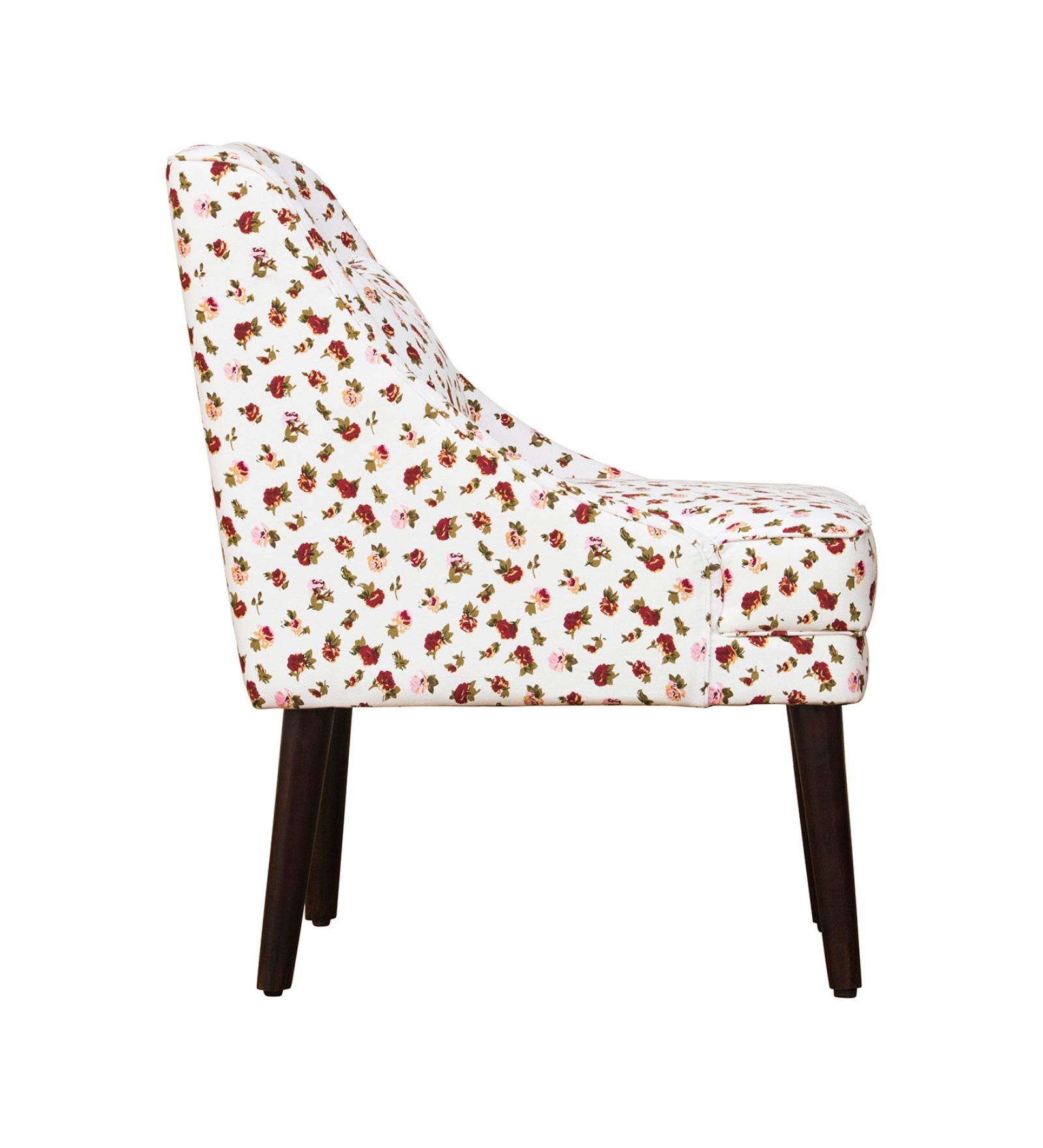 Moly Floral Print Fabric Accent Chair in Multi Colour - Febonic Living