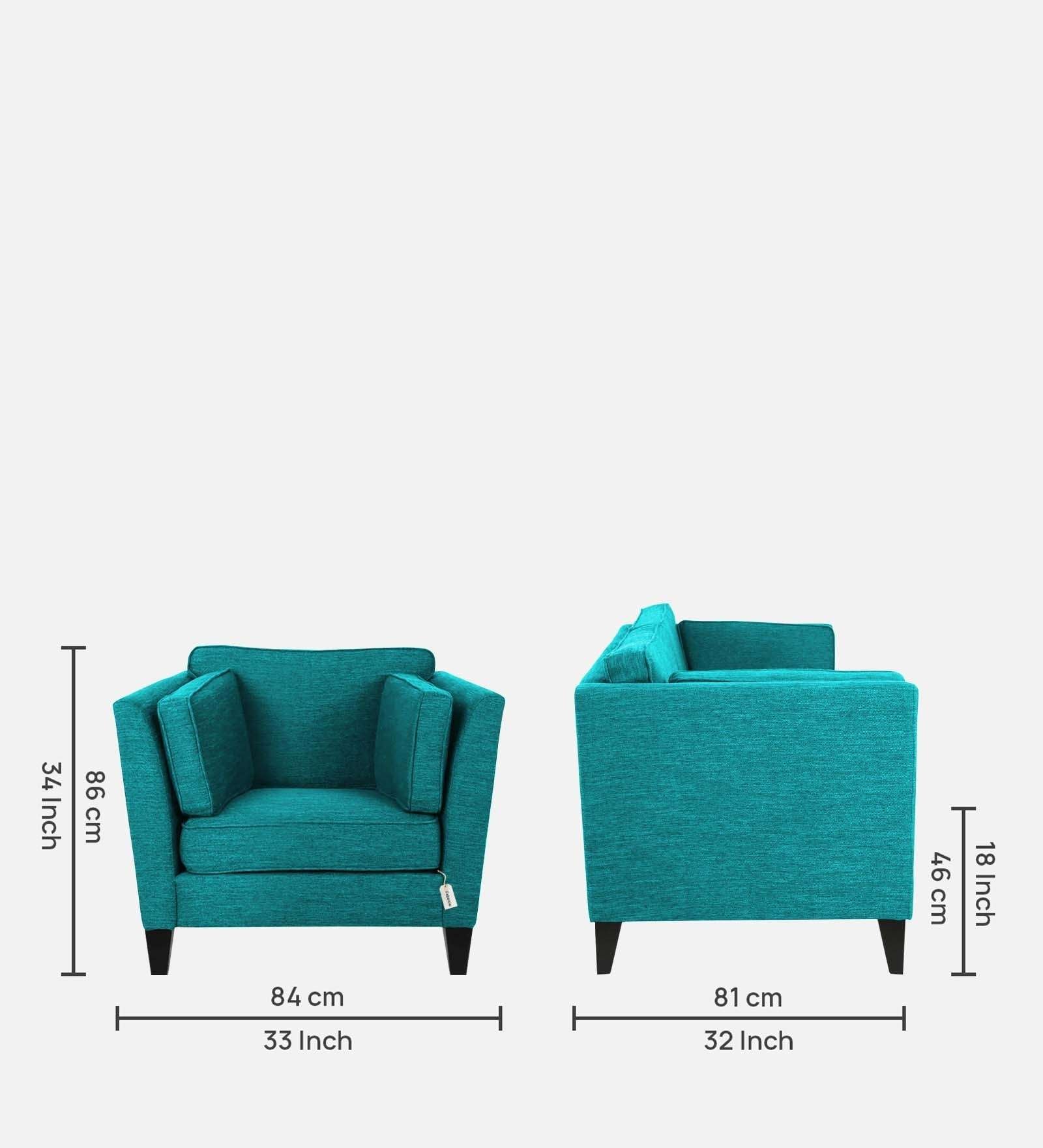 Nigar Fabric 1 Seater Sofa In  Sea Green Colour - Febonic Living