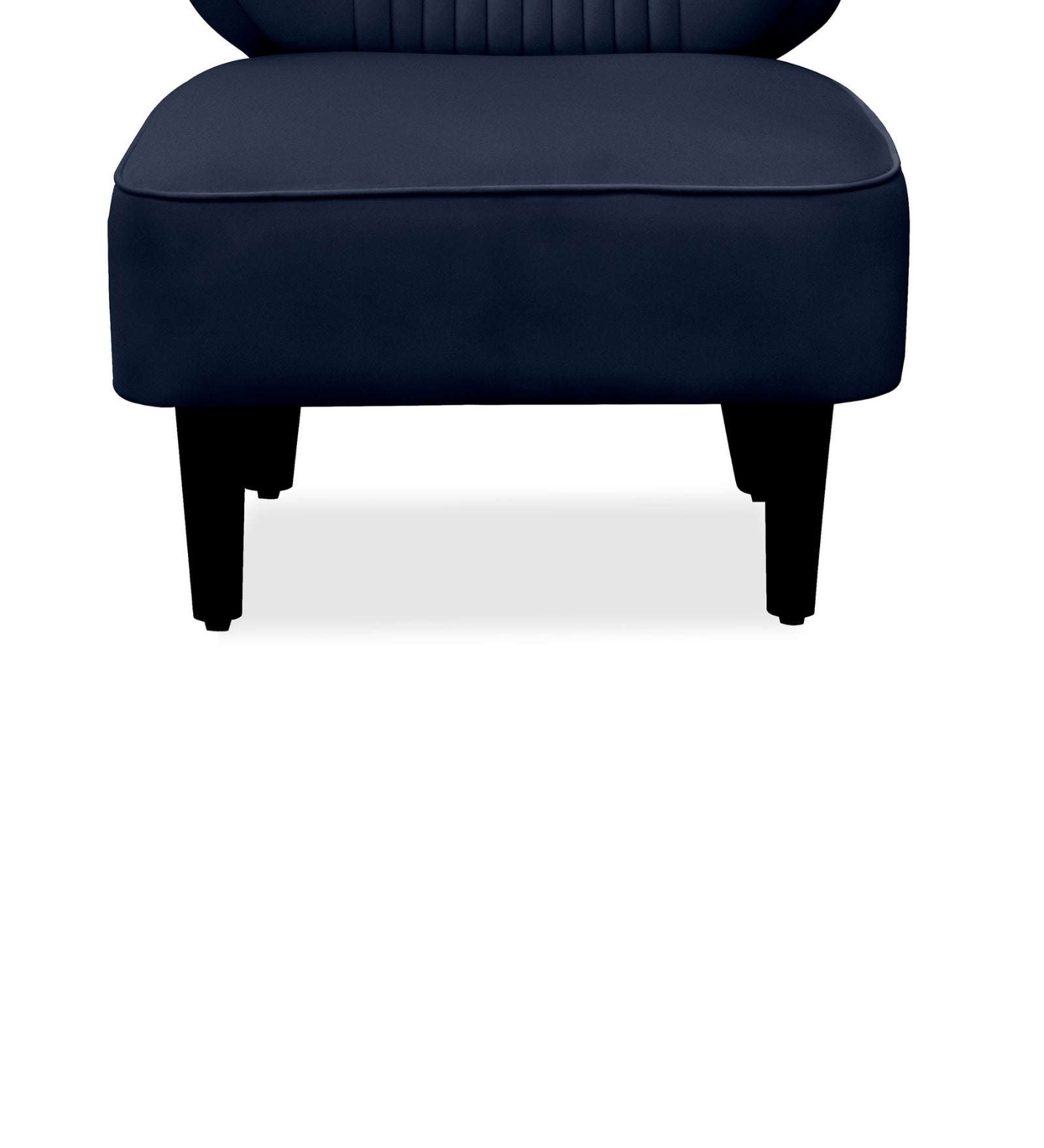 Robby Velvet Slipper Chair in Dark Blue Colour - Febonic Living