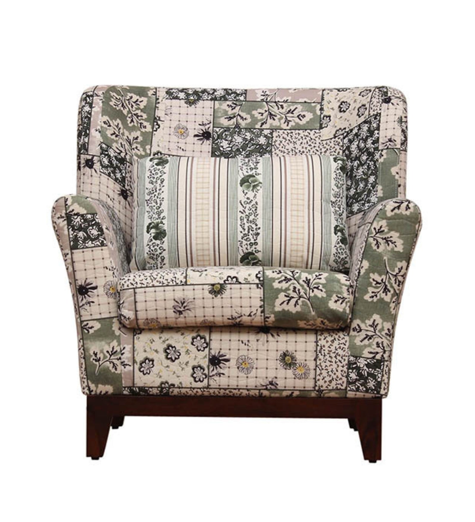 Bolton Floral Print Fabric Arm Chair in Multi Colour - Febonic Living