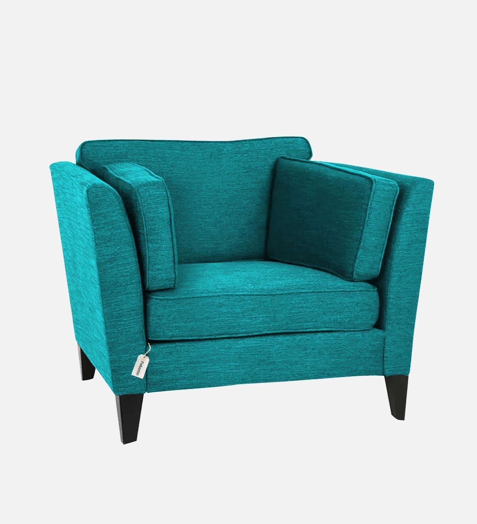 Nigar Fabric 1 Seater Sofa In  Sea Green Colour - Febonic Living