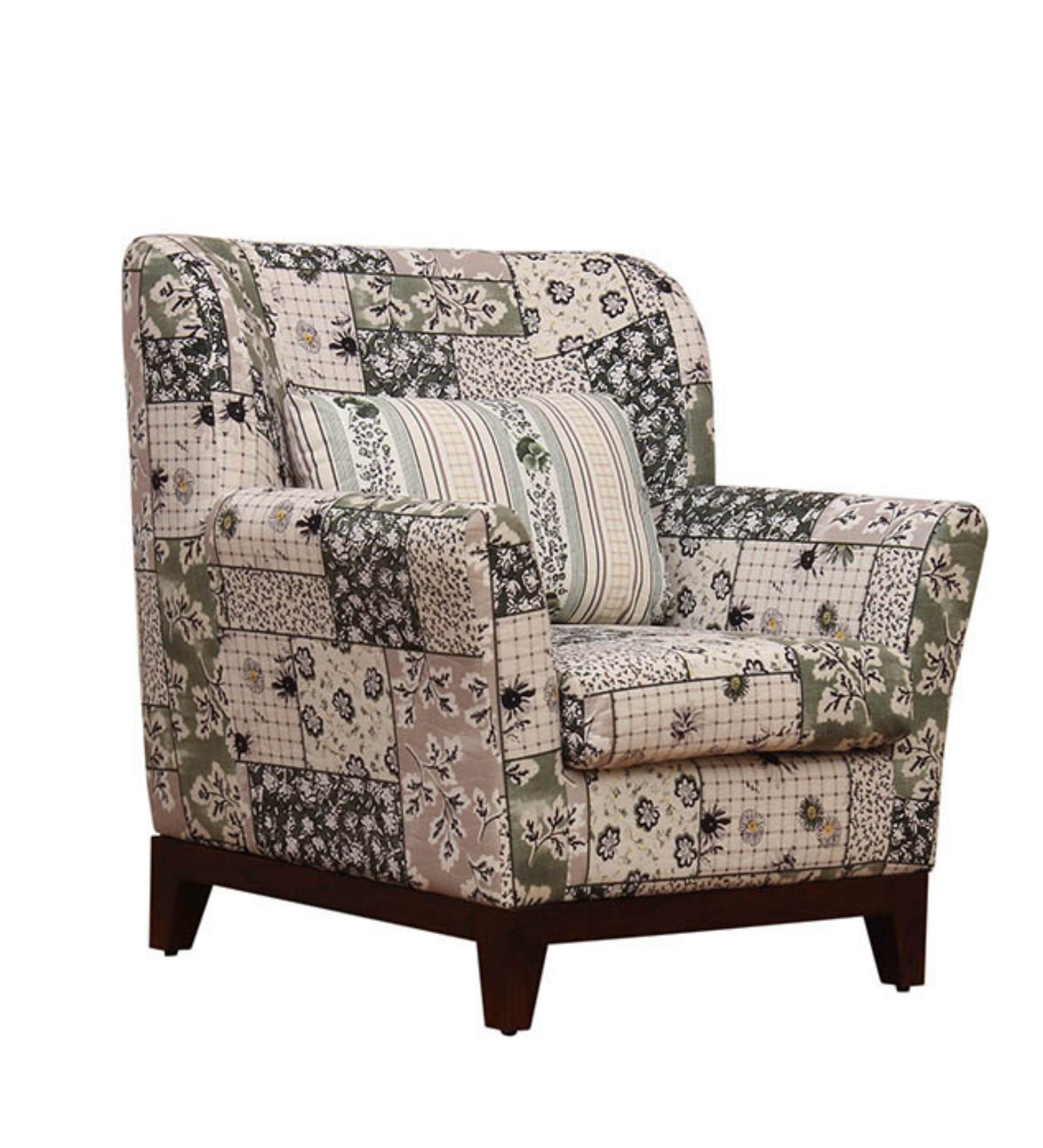 Bolton Floral Print Fabric Arm Chair in Multi Colour - Febonic Living