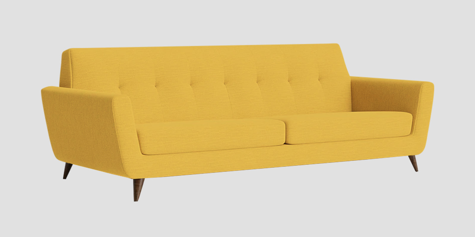 Jasmin Fabric 3 Seater Sofa In Bold Yellow Colour - Febonic Living