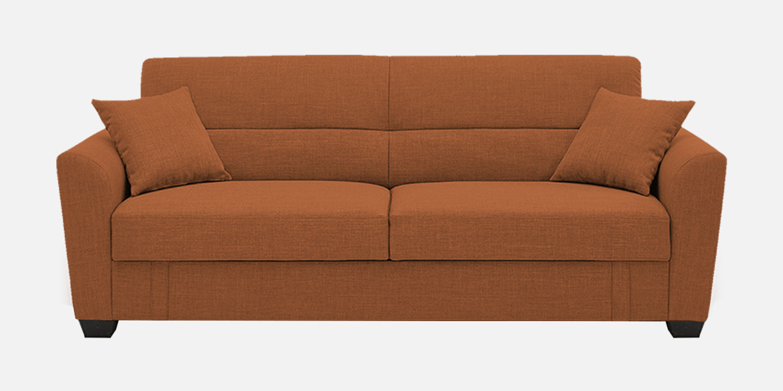 Bony Fabric 3 Seater Convertible Sofa Cum Bed In Safforn Orange Colour - Febonic Living