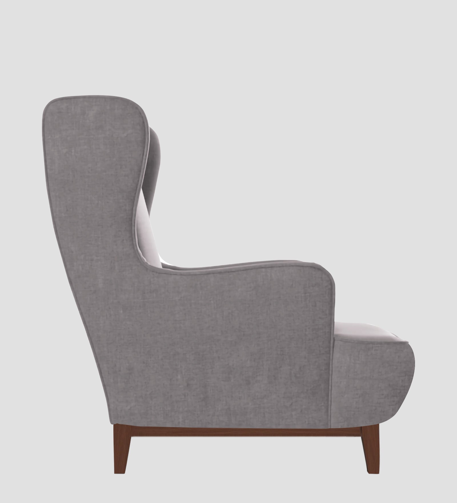 Suri Velvet Wing Chair In Pearl Grey Colour - Febonic Living