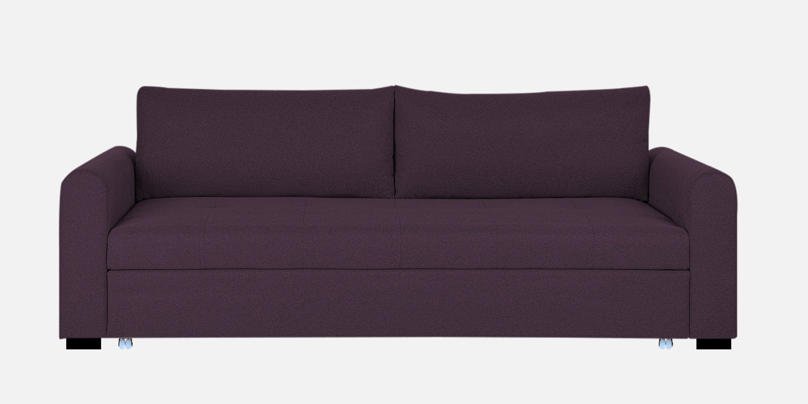 Sigma Fabric 3 Seater Pull Out Sofa Cum Bed In Greek Purple Colour - Febonic Living