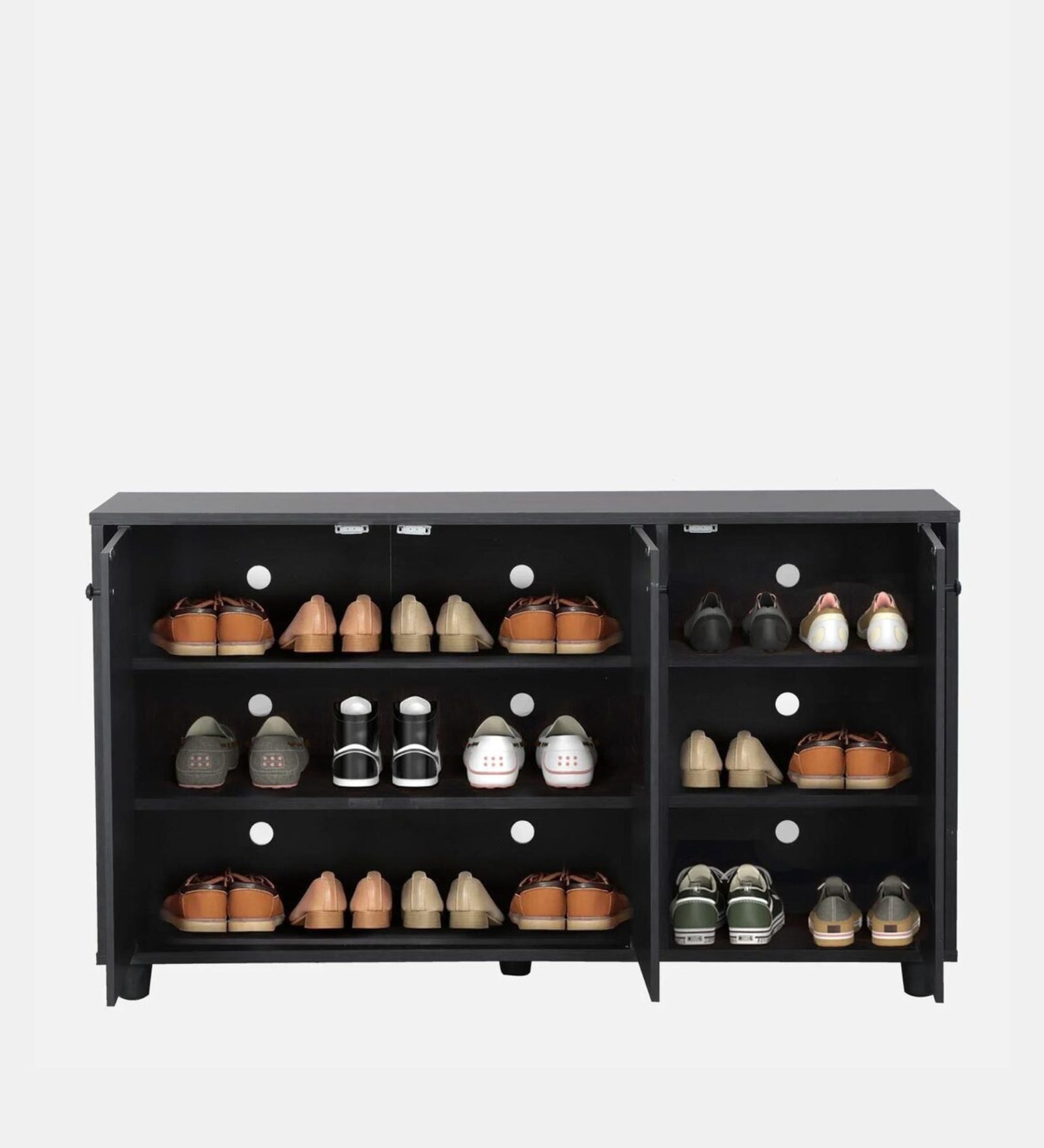 Vansa Shoe Rack In Wenge And Frosty White Finish - Febonic Living