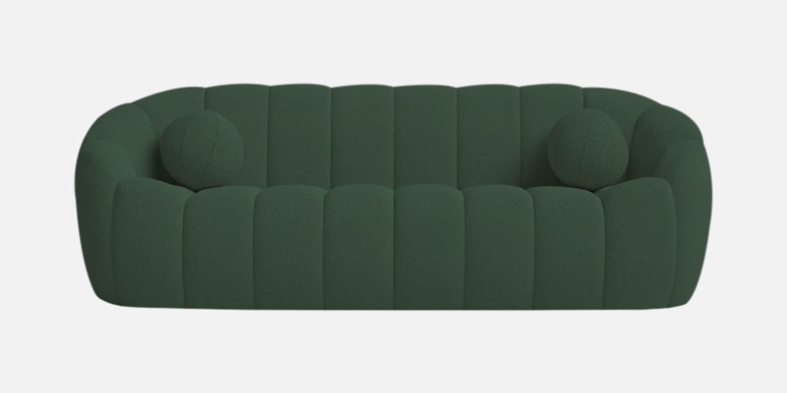 Boucle Fabric 3 Seater Sofa In Bottle Green Colour - Febonic Living