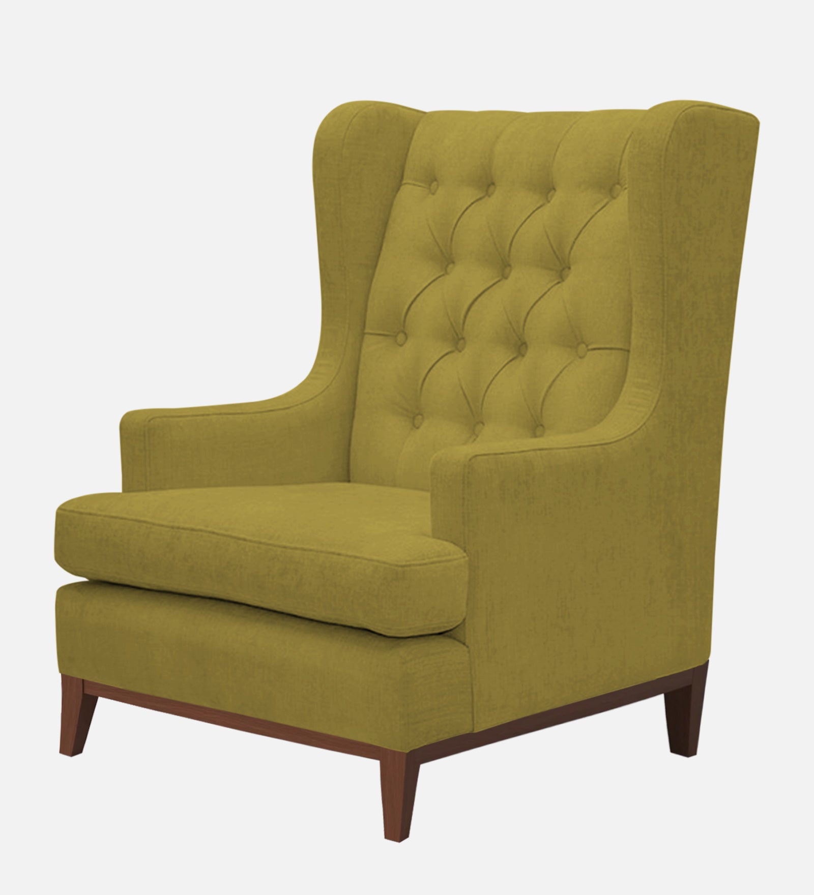 Panas Fabric Wing Chair In Parrot Green Colour - Febonic Living