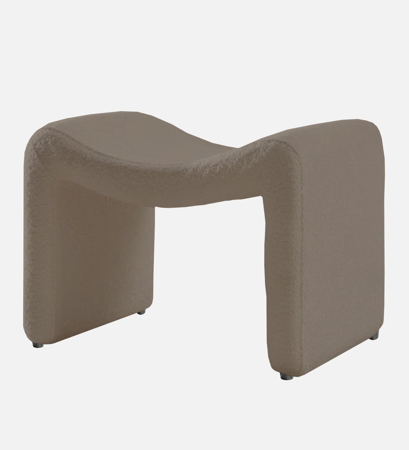 Olive Boucle Foot Stool In Cement Beige Colour - Febonic Living