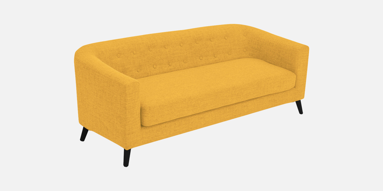Casper Fabric 3 Seater Sofa In Bold Yellow Colour - Febonic Living